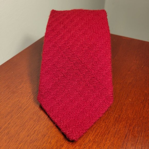 Vintage Thick Men's Red Tiw-Knit Wool - Picture 5 of 7